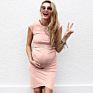 Seefoun Women Nursing Tops Maternity Maxi Dresses Striped Short Sleeve T-Shirt plus Size S-2Xl Casual Maternity Dress