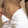 Sellingfashion Imitation Pearl Tassel Double Waist Chain Simple Cross Chain Body Chain Jewelry for Woman