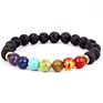 Seven Pulse Wheel Natural Stone Loose Beads Yoga Bracelet Volcanic Rock