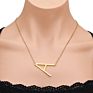 Shangjie Kalung Stylish Long Gold Plated Necklace Hip Hop Large Letter Necklace Stainless Steel Initial Necklace