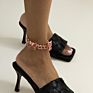 Shangjie Tobilleras Acero Full Rhinestone Cuban Chain Diamond Large Butterfly Chain Foot Jewelry Anklets