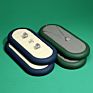 Shi Sheng Luxury Mircrofiber Leather Green Blue Oval Necklace Display Earrings Ring Dish Tray for Windows