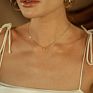 Sideways Initial Letter Pendant Necklace with Crystal Cubic Zirconia, 14+2" Premium Stainless Steel 14K Gold Plated