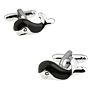 Silver Cetacean Design Metal Cufflinks Enamel Cuff Links French Cufflink for Mens Shirt