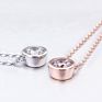 Silver Jewelry 6.5Mm round Shape Diamond 925 Silver Cubic Zirconia Necklace