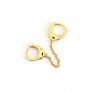 Simple 925 Silver Hip Hop Pure Handcuff Tassel Chain Huggie Hoop Earring