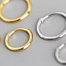 Simple Geometric Hoop Jewelry 925 Sterling Silver Gold Color Circle Huggie Earrings for Women