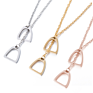 Simple Gift Jewelry Double Horse Stirrup Lariat Pendant Necklace for Your Friends with Chain