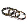 Simple Handmade Jewelry Elastic 6/8/10Mm Natural Indian Agate Stone Strand Bracelet