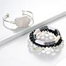 Simple Jewelry Sets Bracelet Natural Stone Inlaid Gold Color Druzy Quartz Crystal Cluster Bracelet