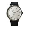 Simple Man Watches Black Stainless Steel Leather Strap Men Watch Black