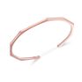 Simple Open Letter C Shaped Oval Bangle Delicate Gold Geometric Bamboo Cuff Bangle