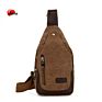 Single Shoulder Men Chest Bag Khaki Insulated Canvas Retro Travel Crossbody Sling Bag for Daily Use