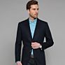 Slim Fit 100%Wool Two Buttons Notch Lapel Navy Boys Wedding Suits