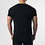 Slim Fit Black Cotton Gym Tee Workout Short Sleeve T-Shirt for Man