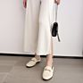 Slit Silk and Cotton Blended Casual Loose Wide Leg Women Pants