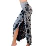 Soft Bamboo Cotton Yoga Pants Capri plus Size Tie Dye Yoga Pants Wide Leg Harem Yoga Pants Side Slit