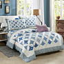 Soft Cotton Polyester Quilted Embroidery King Size Quilt Set