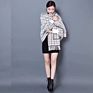Soft Material Warm Knit Jacquard Fringed Ponchos Shrugs for Women