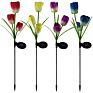 Solar Light Rose Tulip Sunflower Lily Flower Lawn Light Outdoor Garden Waterproof Solar Flower Lamp Landscape Lampes Solaire