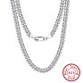 Solid 925 Sterling Silver Italian 3.6Mm 5Mm 7Mm Diamond Cut Cuban Link Curb Chain Necklace for Men Women 16 18 22 Inch