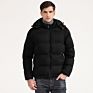 Solid Color Hooded Mens Puffer Jacket Men Slim and Thick Cotton Jacket