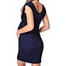Solid Color Knitted round Neck Sleeveless Maternity Dress