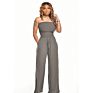 Solid Color Tube Top Wide Leg Jumpsuit One Piece High Waist Women Jumpsuit Pants