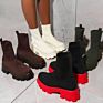 Solid Knitted Ankle Ladies Boots Upper Sock Boots for Women