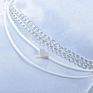 Solid Silver Heart Ankle Bracelet Multi Layer Foot Chain Women Anklet Adjustable Chain Beach Gifts Wedding Jewelry