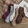 Spotted Leopard Print Women Socks Cotton Terry Tube Thickened Warm Socks Cotton Korean Japanese Style