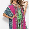 Spring and Women's Casual Dress Large Size Printing Casual Dress Robe Beach Skirt Women's Sun Skirt