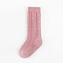 Spring Knee High Girl Socks Kids Solid Plaid Color Cable Knit Cotton Infant over Knee Socks