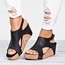 Springway Lady Retro Shoes High Heel Pu Comfortable Women's Wedge Sandals