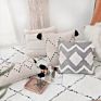 Square Cut Flowers Embroidered Pillow Cover Lumbar Cushions Morocco Tufted Tassel Woven Indian Air Pillow Cushions