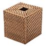 Square Rattan Tissue Box Set, Honey Brown Color Tissue Box