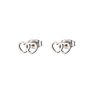 Stainless Steel 3 Colors Double Heart Kid Stick No Hile Earring