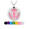 Stainless Steel Angel Wing Locket Pendant Aromatherapy Essential Oil Diffuser Necklace Jewelry