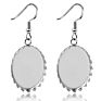 Stainless Steel Cabochon Earring Settings Oval Water Drop 13 * 18/18 * 25Mm Blank Base Diy Ear Hooks Accessories for Jewelry