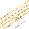 Stainless Steel Chain for Jewelry,18K Gold Plated Stainless Steel 4.2X14X1.0Mm Paper Clip Chain