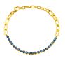 Stainless Steel Chain Link Cubic Zirconia Blue Rose Gold Silver Tennis Chain Iced Out Crystal Cz Diamond Tennis Bracelet