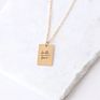 Stainless Steel Engraving Motivation Quote Inspire Jewelry Faith over Fear Rectangle Pendant Necklace