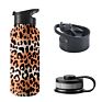 Stainless Steel Leopard Pattern Travel Water Bottle with Print