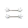 Stainless Steel Nipple Barbell Rings with Clear Star Cz Nipple Piercing Jewelry