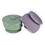 Stainless Steel Suction Baby Bowl with Lid Bpa Free Silicone Baby Feeding Bowl with Fork and Spoon for Toddler