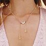 Star Moon Heart Pendant Choker Necklace for Women Multi Layers Gold Plated Gift Jewelry