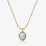 Star Sea Blue Oval Aquamarine Necklace Clavicle Chain