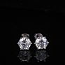 Starsgem 925 Silver Diamond Moissanite 1Ct 6.5Mm Sterling Silver Stud Earrings