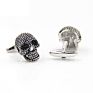 Steam Punk Antique Silver Plated Skull Brass Metal Cufflinks