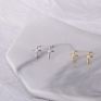 Sterling Silver Jewelry Cz Cross Stud Earrings